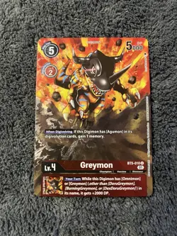 Greymon BT5-010 Premier TO Event Alternate Art Tournament Promo Digimon Card - Image 1