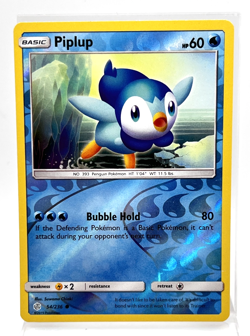 Piplup 54/236 Reverse Holo Pokemon Card Cosmic Eclipse LP 2019 - Image 1