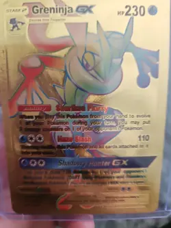 Greninja GX Rainbow Gold Foil Fan Art Vinyl Textured Collector Pokemon Card - Image 5
