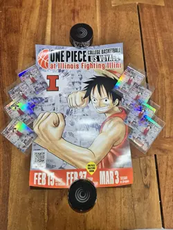 Bandai Namco Monkey D. Luffy Holo Card Lot 8 College Basketball US Voyage - Image 1