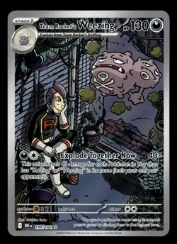 Team Rocket's Weezing 199/182 Illustration Rare Destined Rivals Pokemon Card - Image 1