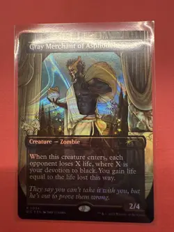 Mtg Secret Lair Encyclopedia — Gray Merchant of Asphodel — Halo Foil —NM - Image 1