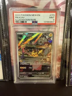 Pokemon TCG Pikachu 173/165 Illustration Rare Holo PSA 9 Scarlet & Violet 151 - Image 1