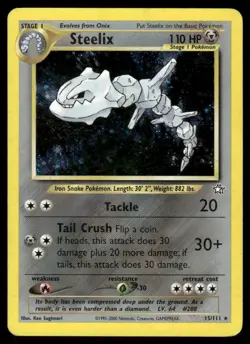 Pokemon Cards Steelix 15/111 Unlimited Holo Neo Genesis Holo Rare *eBay Live* - Image 1