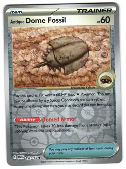 Antique Dome Fossil 152/165 Reverse Holo SV: Scarlet & Violet 151 Pokemon TCG - Image 1
