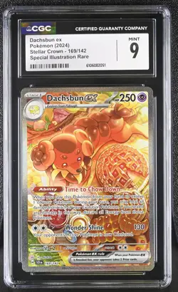 Dachsbun EX 169/142 Special Illustration Rare Stellar Crown Pokemon CGC 9 Mint - Image 1