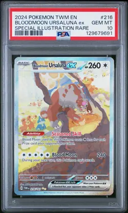 2024 Pokemon Twilight Masquerade #216 Bloodmoon Ursaluna Ex PSA 10 - Image 1