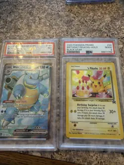 Pokemon - Happy Birthday Pikachu Black Star Promo 24 PSA 8 English Original Holo - Image 1