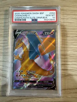 Pokemon Charizard v Champions Path Elite Trainer Box SWSH050 PSA 10 Gem Mint - Image 1