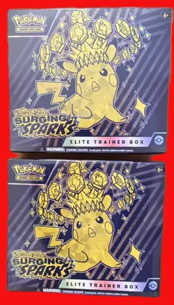 2 X Pokemon SURGING SPARKS ELITE TRAINERS ETB NEW SEALED - Image 1