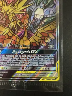 Well Centered Pokemon Moltres Zapdos Articuno GX SM210 StainedGlass Promo Sealed - Image 4