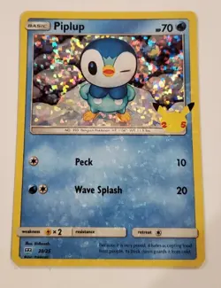 Pokemon TCG Piplup 20/25 HOLO McDonald 2021 Promo 25th Anniversary (MINT/NM) - Image 2