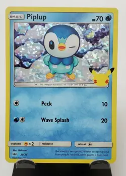 Pokemon TCG Piplup 20/25 HOLO McDonald 2021 Promo 25th Anniversary (MINT/NM) - Image 4