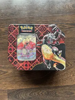 MINT Pokemon TCG Scarlet Violet-Paldean Fates Tin Shiny Charizard ex Sealed Rare - Image 1