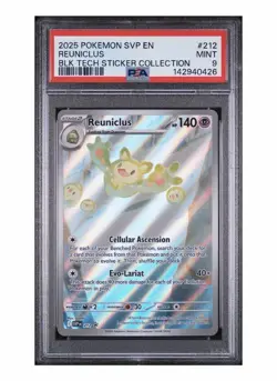PSA 9 REUNICLUS POKEMON SVP EN-SV BLACK STAR PROMO #212 BLK STICKER COLLECTION - Image 1