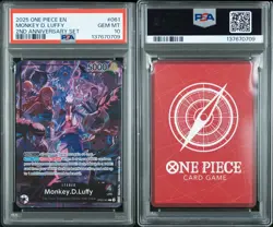 Monkey D Luffy 2nd Anniversary Leader PSA 10 One Piece TCG (UK SELLER) - Image 1