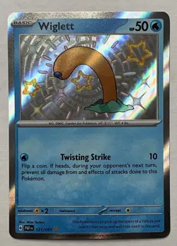 Pokemon Scarlet & Violet Paldean Fates Wiglett 121/091 Shiny Holo Rare NM - Image 1