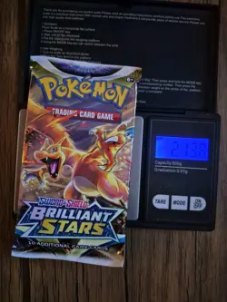 Pokemon Brilliant Stars Sealed Booster Pack Weighed Heavy 21.38g!! Charizard art - Image 1