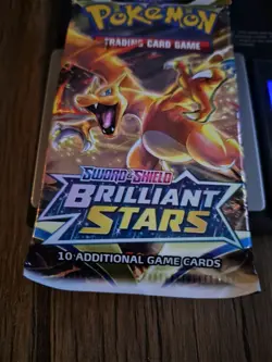 Pokemon Brilliant Stars Sealed Booster Pack Weighed Heavy 21.38g!! Charizard art - Image 2