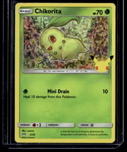 Chikorita 002/025 McDonald's 25th Anniversary Promos English Pokemon Card - Image 1