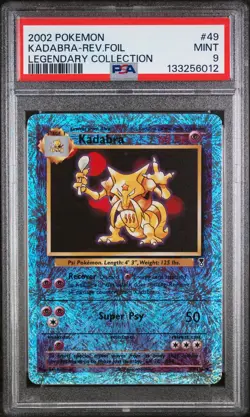 2002 POKEMON LEGEND COLL #49 KADABRA-REVERSE FOIL PSA 9 - Image 1