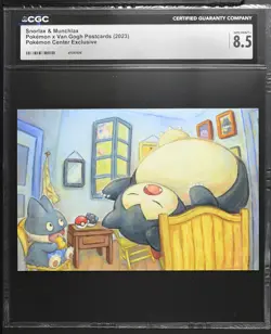 2023 CGC 8.5 Graded Pokemon Snorlax & Munchlax Pokemon Center Exclusive Postcard - Image 1