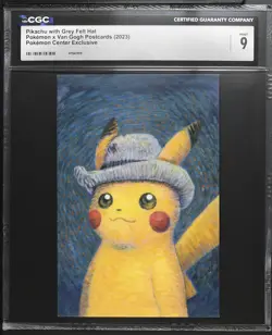 2023 CGC 9 Graded Pokemon Pikachu With Grey Felt Hat Pokemon Center Postcard - Image 1