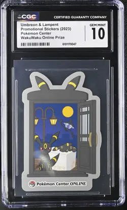 2023 CGC 10 Graded Pokemon Umbreon & Lampent Wakuwaku Online Prize - Image 1