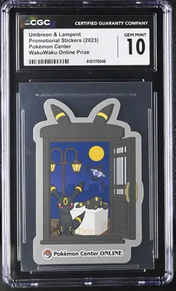 2023 CGC 10 Graded Pokemon Umbreon & Lampent Wakuwaku Online Prize - Image 1