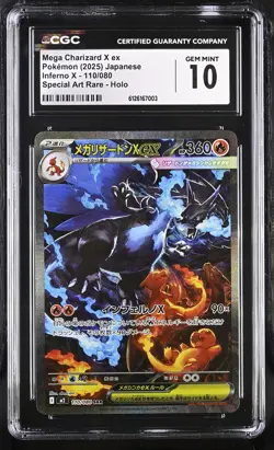 2025 CGC 10 Graded Pokemon Mega Charizard X EX 110/080 Special Art Rare Holo - Image 1