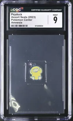 2023 CGC 9 Graded Pokemon Psyduck Amnesia Assort Seals Sticker - Image 1