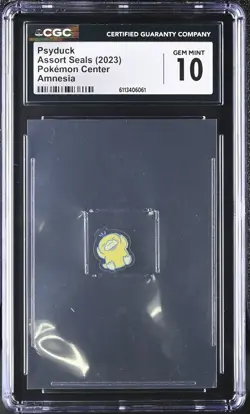 2023 CGC 10 Graded Pokemon Psyduck Amnesia Assort Seals Sticker - Image 1