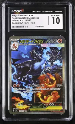2025 CGC 10 Graded Pokemon Mega Charizard X EX 110/080 Special Art Rare Holo - Image 1