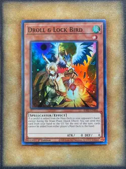 Yugioh Droll & Lock Bird RA02-EN006 Super Rare STBL Art 1st Ed NM - Image 1