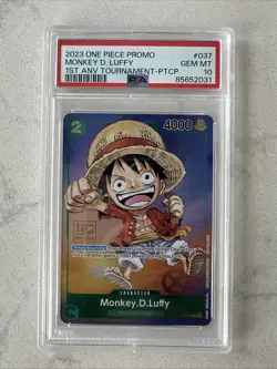 PSA 10 One Piece Monkey D Luffy P-037 1st Anniversary Tournament Participant - Image 1