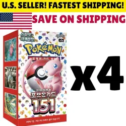 [U.S.A.] 4X Pokemon Card Scarlet&Violet 151 Booster Box sv2a New Sealed KOREAN - Image 1