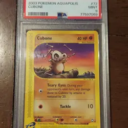 Pokemon Cubone 72/147 Aquapolis Regular Common PSA 9 Mint Graded Card - Image 1