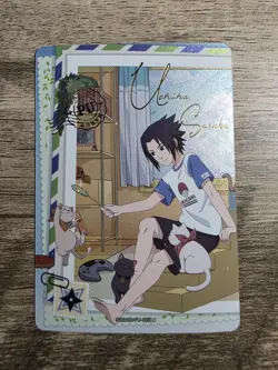 Sasuke Uchiha NRSA01-PU-005L4 Stamped Naruto Kayou Card Heavens Scroll (NM) - Image 1