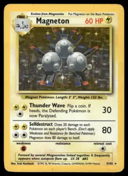 Pokemon Cards Magneton 9/102 Base Set Rare *eBay Live* - Image 1
