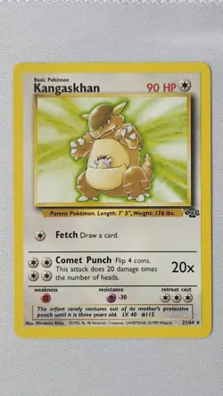 Kangaskhan 21/64 Pokemon Card TCG Jungle Unlimited Non Holo LP - Image 1