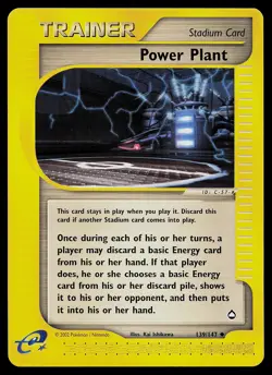 Pokemon Card - Power Plant Aquapolis 139/147 Uncommon - Image 1
