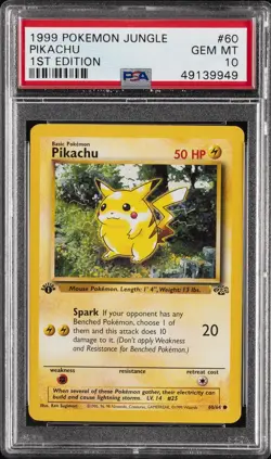 1999 POKEMON JUNGLE 1ST ED #60 PIKACHU PSA 10 - Image 1
