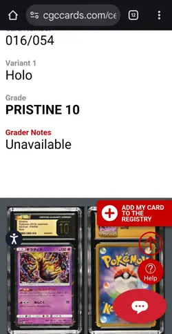 🔥💥 Giratina 016/054 Certified Pristine 10 GG End Magnificent Pokemon Holo CGC - Image 3