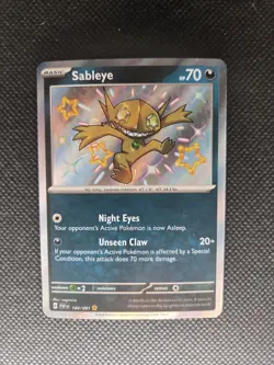 Pokemon TCG Sableye 184/091 Paldean Fates Shiny Baby Holo Rare Near Mint - Image 3