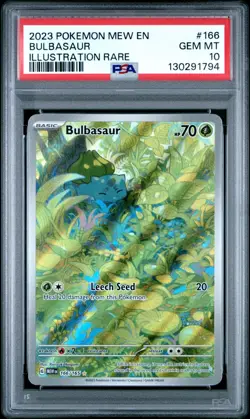 [PSA 10] Bulbasaur Illustration Rare 166/165 SV Pokemon 151 2023 English - Image 1