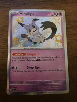 Pokemon Mimikyu 160/091 Shiny Rare Holo Safeguard SV: Paldean Fates TCG - Image 1