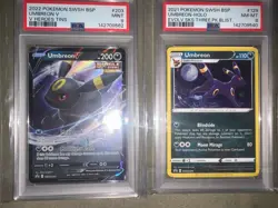 Pokemon Umbreon SWSH 129 Black Star Promo PSA 8 & Umbreon V Holo SWSH203 PSA9! - Image 1