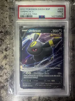Pokemon Umbreon SWSH 129 Black Star Promo PSA 8 & Umbreon V Holo SWSH203 PSA9! - Image 2