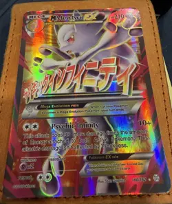 Pokemon M Mewtwo EX Mega Ultra Rare Full Art Holo 160/162 Breakthrough Card - Image 3