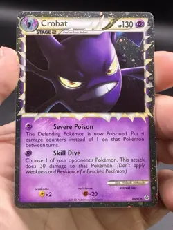 Crobat 84/95 Holo Rare Prime HGSS Unleashed 2010 Pokemon TCG English NM - Image 3